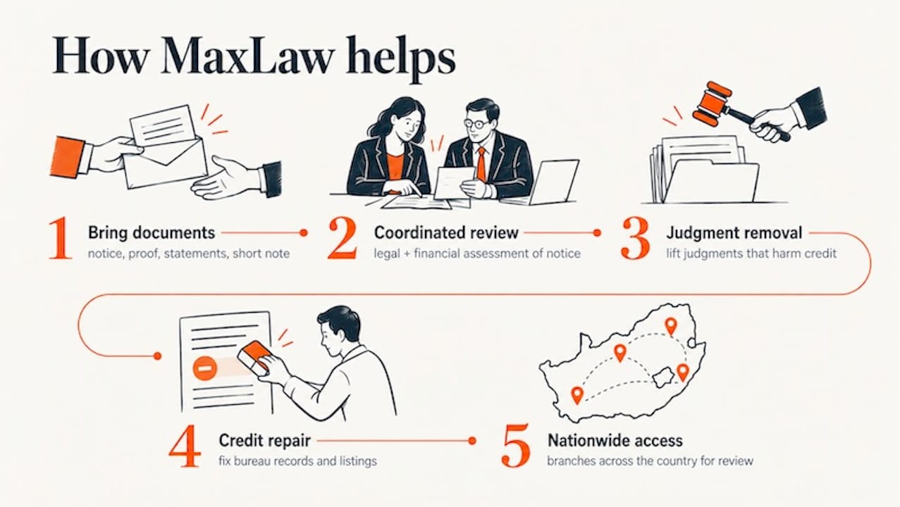MaxLaw has offices throughout South Africa