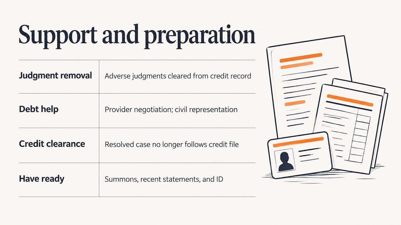 How we can help once a summons lands on your table — overview diagram